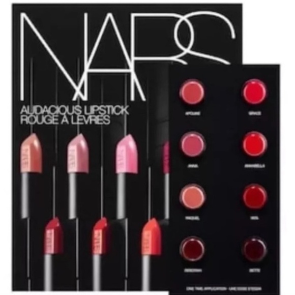 8 Shades! NARS Audacious Lipstick 💄 8x Sample Card! Rare Discontinued - Picture 1 of 4